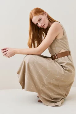 Best reviews of ⭐ Karen Millen Check Belted High Low Midi 👗 Dress 🎁 -Workwear Shop bkk05324 camel xl 4