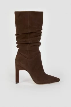 Cheap 🛒 Karen Millen Suede Mid Calf Slouch Heeled Boot 😉 -Workwear Shop bkk05330 chocolate xl 2