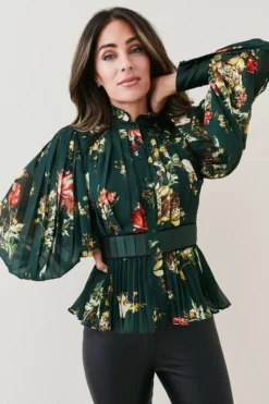 Deals 🌟 Karen Millen Lydia Millen Satin And Sheer Woven Blouse 🤩