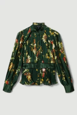 Deals 🌟 Karen Millen Lydia Millen Satin And Sheer Woven Blouse 🤩 -Workwear Shop bkk05451 floral xl 4