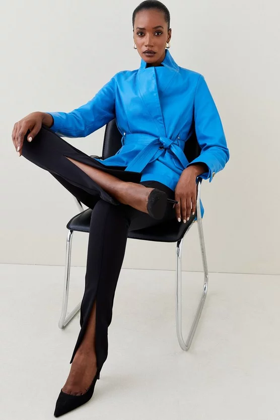 New โ Karen Millen Leather Investment Notch Neck Short ๐งฅ Coat ๐คฉ 2 New โ Karen Millen Leather Investment Notch Neck Short ๐งฅ Coat ๐คฉ - Image 2