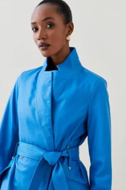 New โ Karen Millen Leather Investment Notch Neck Short ๐งฅ Coat ๐คฉ 12 New โ Karen Millen Leather Investment Notch Neck Short ๐งฅ Coat ๐คฉ -Workwear Shop bkk05489 aqua xl 2
