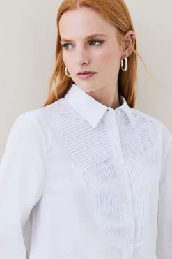 Top 10 🤩 Karen Millen Lydia Millen Cotton Poplin Bib Woven 👕 Shirt 🎉 -Workwear Shop bkk05501 white xl 2