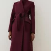 Buy ❤️ Karen Millen Italian Wool Investment Notch Neck 🧥 Coat 🛒