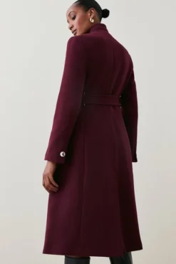 Buy ❤️ Karen Millen Italian Wool Investment Notch Neck 🧥 Coat 🛒 -Workwear Shop bkk05541 fig xl 2