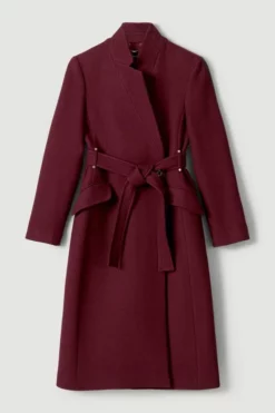 Buy ❤️ Karen Millen Italian Wool Investment Notch Neck 🧥 Coat 🛒 -Workwear Shop bkk05541 fig xl 3