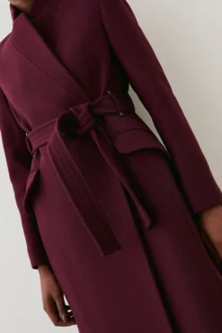 Buy ❤️ Karen Millen Italian Wool Investment Notch Neck 🧥 Coat 🛒 -Workwear Shop bkk05541 fig xl 4