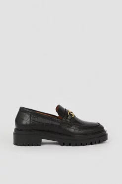 Brand new 🔥 Karen Millen Leather Croc Snaffle Loafer 🥰 -Workwear Shop bkk05551 black20croc xl 2