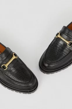 Brand new 🔥 Karen Millen Leather Croc Snaffle Loafer 🥰 -Workwear Shop bkk05551 black20croc xl 5