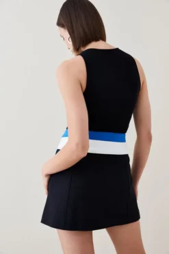 Budget 👏 Karen Millen Compact Stretch Colour Block Biker 👗 Skirt ✔️ -Workwear Shop bkk05556 multi xl 2