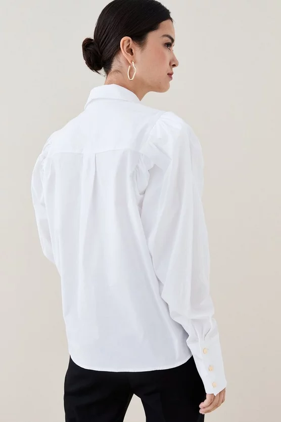 Hot Sale π― Karen Millen Petite Poplin Pleat Drama Sleeve Woven π Shirt π 3 Hot Sale π― Karen Millen Petite Poplin Pleat Drama Sleeve Woven π Shirt π - Image 3
