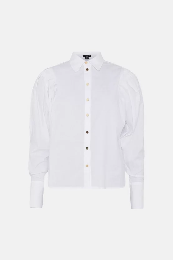 Hot Sale π― Karen Millen Petite Poplin Pleat Drama Sleeve Woven π Shirt π 4 Hot Sale π― Karen Millen Petite Poplin Pleat Drama Sleeve Woven π Shirt π - Image 4