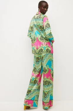 Wholesale 🎉 Karen Millen Paisley Scarf Print Wide Leg Trousers 👏 -Workwear Shop bkk05634 multi xl 2