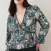 Best reviews of ✔️ Karen Millen Plus Size Animal Satin Twill Woven Wrap Top 👍