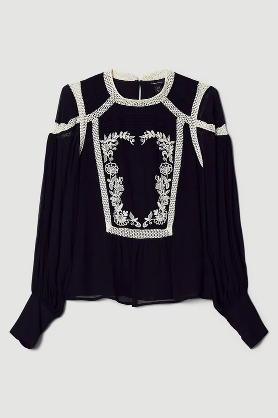 Best deal ๐ Karen Millen Ladder Trim Lace Woven Blouse ๐ฅฐ 4 Best deal ๐ Karen Millen Ladder Trim Lace Woven Blouse ๐ฅฐ - Image 4