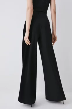 Brand new ✔️ Karen Millen Structured Crepe Wide Leg Trousers 🤩 -Workwear Shop bkk05786 black xl 2