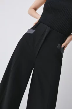 Brand new ✔️ Karen Millen Structured Crepe Wide Leg Trousers 🤩 -Workwear Shop bkk05786 black xl 4