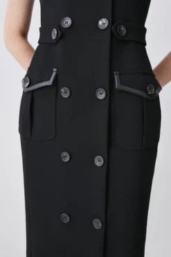 Cheap ❤️ Karen Millen Structured Crepe Pocket Detail Midi 👗 Dress 🎉 -Workwear Shop bkk05787 black xl 2