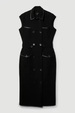 Cheap ❤️ Karen Millen Structured Crepe Pocket Detail Midi 👗 Dress 🎉 -Workwear Shop bkk05787 black xl 3