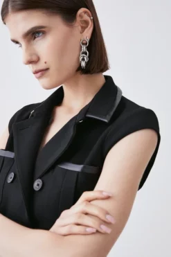 Cheap ❤️ Karen Millen Structured Crepe Pocket Detail Midi 👗 Dress 🎉 -Workwear Shop bkk05787 black xl 4