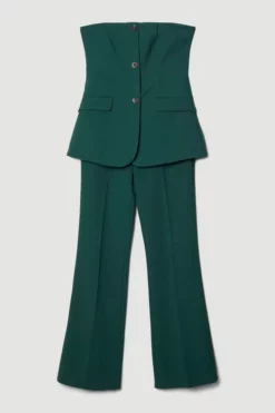 Flash Sale ⭐ Karen Millen Compact Stretch Button Bodice Jumpsuit ⌛ 11 Flash Sale ⭐ Karen Millen Compact Stretch Button Bodice Jumpsuit ⌛ -Workwear Shop bkk05804 forest xl 3