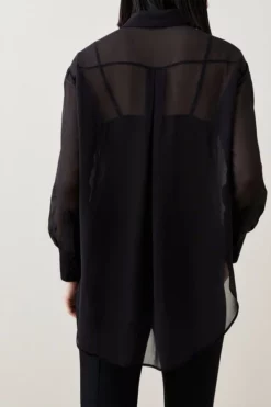 Best Sale 🥰 Karen Millen Cutwork And Beading Georgette Blouse 💯 -Workwear Shop bkk05825 black xl 4