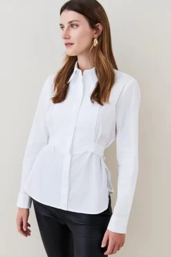 Top 10 🔔 Karen Millen Bib Tie Detail Tailored 👚 Shirt ✨