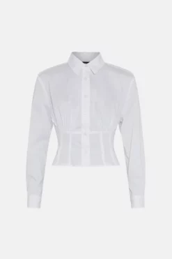 New ✨ Karen Millen Corset Back Tailored 👕 Shirt 👍 -Workwear Shop bkk05918 ivory xl 3