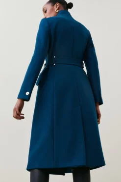 Outlet 🔥 Karen Millen Italian Virgin Wool Investment Notch Neck 🧥 Coat ❤️ -Workwear Shop bkk06128 teal xl 2