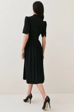 Best deal 🔔 Karen Millen Petite Structured Crepe Forever Pleat Midi 👗 Dress 🎉 -Workwear Shop bkk06222 black xl 2