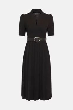 Best deal 🔔 Karen Millen Petite Structured Crepe Forever Pleat Midi 👗 Dress 🎉 -Workwear Shop bkk06222 black xl 3
