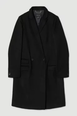 Cheapest 🔥 Karen Millen Italian Virgin Wool Faux Leather Contrast Double Breasted 🧥 Coat 🎉 9 Cheapest 🔥 Karen Millen Italian Virgin Wool Faux Leather Contrast Double Breasted 🧥 Coat 🎉 -Workwear Shop bkk06303 black xl 3