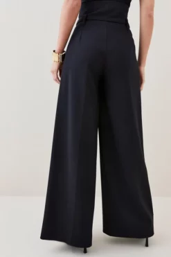 Best Sale ❤️ Karen Millen Petite Compact Stretch Wide Leg Trouser ✨ -Workwear Shop bkk06337 black xl 2