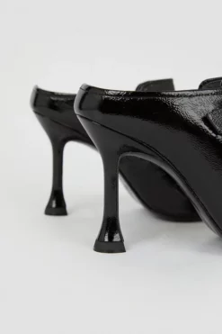 Cheap ❤️ Karen Millen Leather Buckle Detail Heeled Mule 🥰 -Workwear Shop bkk06420 black xl 5