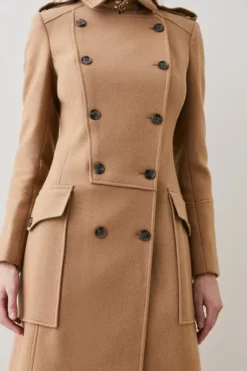 Top 10 ⭐ Karen Millen Italian Virgin Wool Military 🧥 Coat 👏 -Workwear Shop bkk06494 camel xl 2