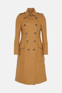 Top 10 ⭐ Karen Millen Italian Virgin Wool Military 🧥 Coat 👏 -Workwear Shop bkk06494 camel xl 3