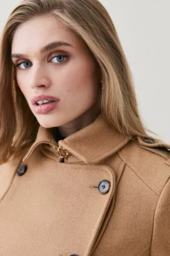 Top 10 ⭐ Karen Millen Italian Virgin Wool Military 🧥 Coat 👏 -Workwear Shop bkk06494 camel xl 4