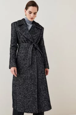 Brand new 🤩 Karen Millen Italian Herringbone Wool Belted Trench 🧥 Coat 🥰 10 Brand new 🤩 Karen Millen Italian Herringbone Wool Belted Trench 🧥 Coat 🥰 -Workwear Shop bkk06508 black xl 2