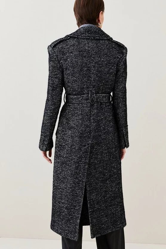 Brand new 🤩 Karen Millen Italian Herringbone Wool Belted Trench 🧥 Coat 🥰 5 Brand new 🤩 Karen Millen Italian Herringbone Wool Belted Trench 🧥 Coat 🥰 - Image 5