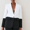 Hot Sale 👍 Karen Millen Compact Stretch Colourblock Jacket 🤩