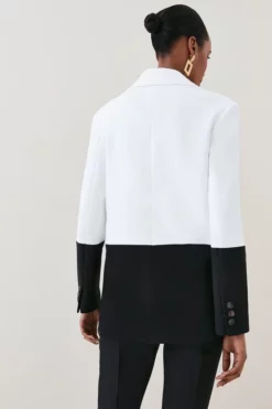 Hot Sale 👍 Karen Millen Compact Stretch Colourblock Jacket 🤩 -Workwear Shop bkk06755 mono xl 2