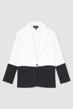 Hot Sale 👍 Karen Millen Compact Stretch Colourblock Jacket 🤩 -Workwear Shop bkk06755 mono xl 3