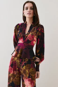 Promo ✨ Karen Millen Petite Photographic Floral Woven Blouse 😉