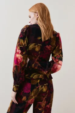 Deals ✔️ Karen Millen Photographic Floral Woven Blouse 🔥 -Workwear Shop bkk06839 floral xl 2