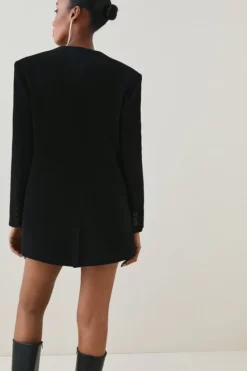 Cheap ❤️ Karen Millen Compact Viscose Collarless Tailored Jacket 👏 -Workwear Shop bkk06876 black xl 2