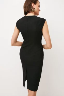 Top 10 ❤️ Karen Millen Structured Crepe Envelope Neck Pencil Midi 👗 Dress 💯 -Workwear Shop bkk06913 black xl 2