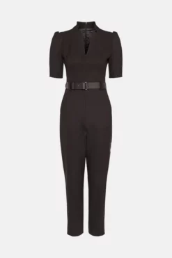 Deals ✨ Karen Millen Petite Structured Crepe Forever Belt Jumpsuit 🥰 8 Deals ✨ Karen Millen Petite Structured Crepe Forever Belt Jumpsuit 🥰 -Workwear Shop bkk06916 black xl 4