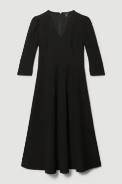Best Pirce 😀 Karen Millen Structured Crepe Full 👗 Skirted Midi 👗 Dress 🔔 -Workwear Shop bkk06918 black xl 3