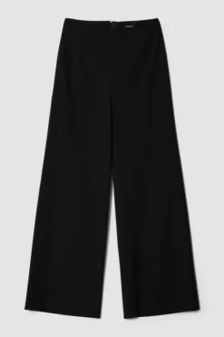 Outlet 😀 Karen Millen Structured Crepe High Waist Wide Leg Trouser 🎁 -Workwear Shop bkk06919 black xl 3