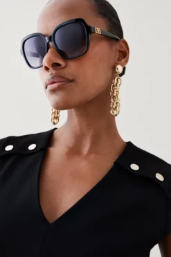 Hot Sale 🔥 Karen Millen Tall Structured Crepe Belted Forever Midi 👗 Dress ✨ -Workwear Shop bkk06929 black xl 4